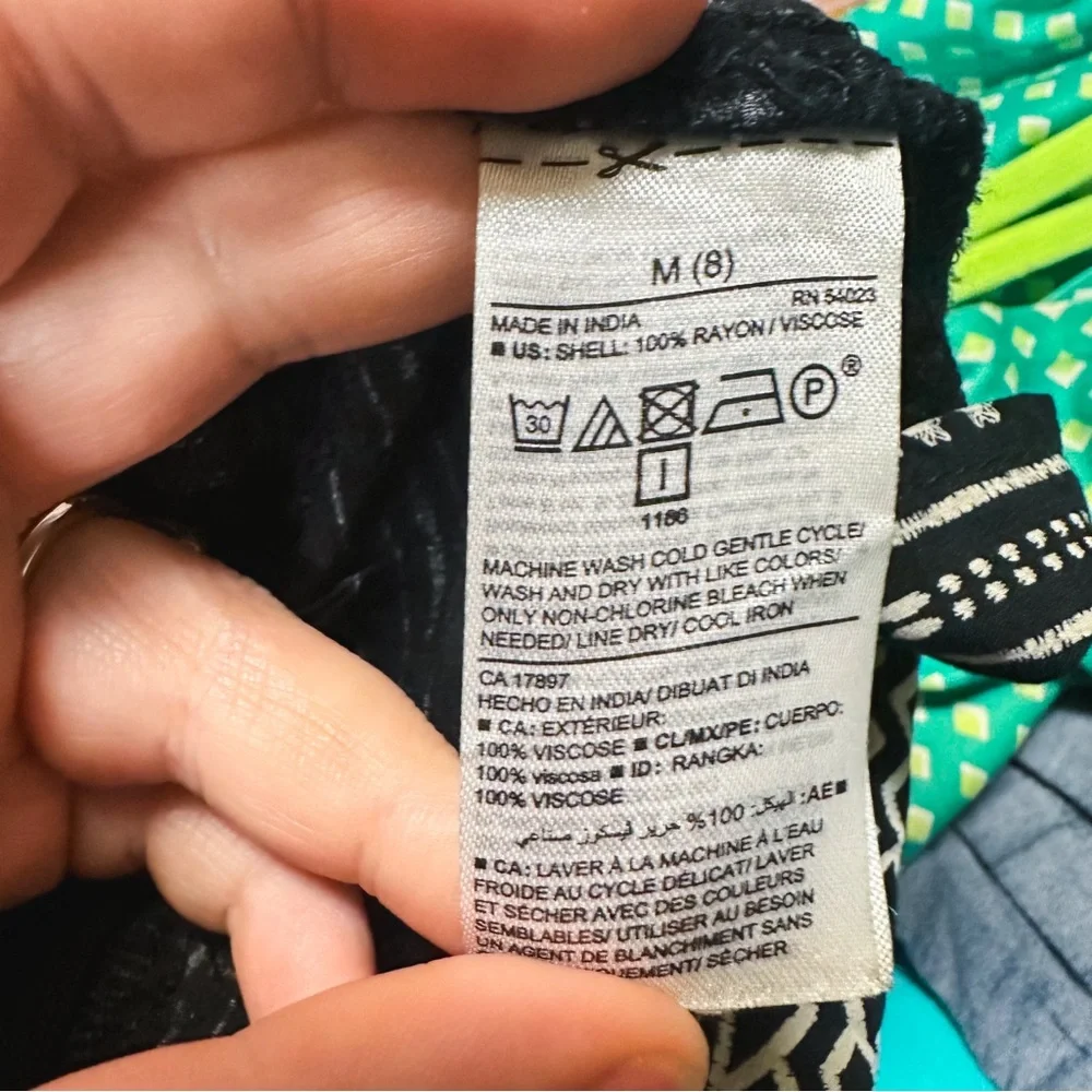 Old Navy Black & White Boho Printed Dress Girls Size 8